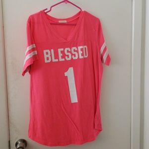 Pink baseball T-shirt